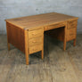 Large Vintage Oak School Teachers Desk