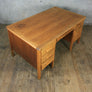 Large Vintage Oak School Teachers Desk