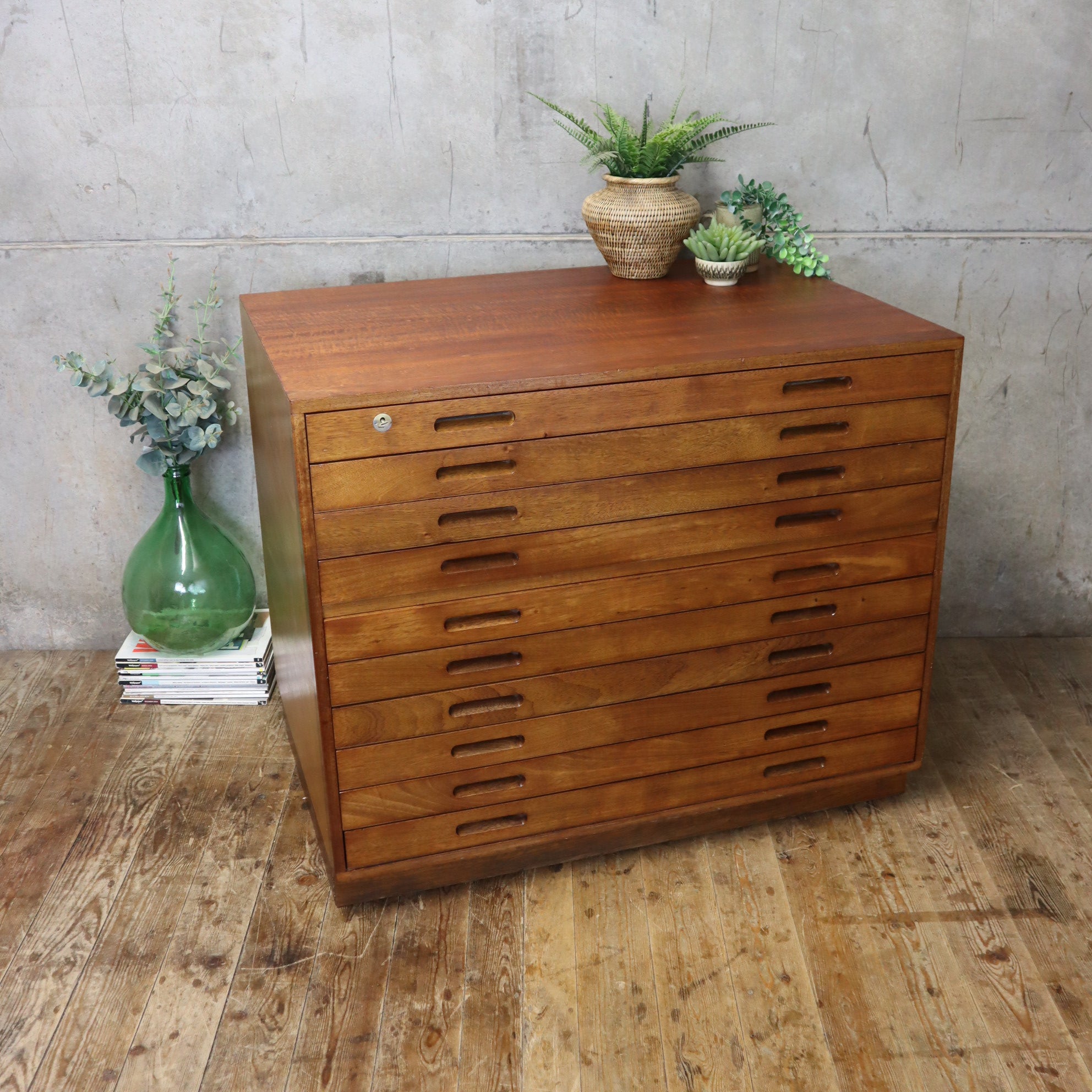 Mid Century Architects Plan Chest - 0212h – Mustard Vintage
