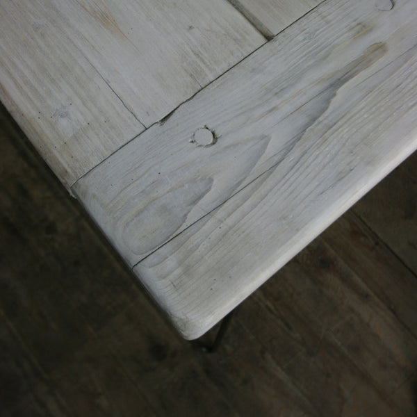 Rustic Hairpin Dining Table (Limed Finish)