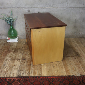 Mid Century Reclaimed Plan Chest / School Drawers - 1401e