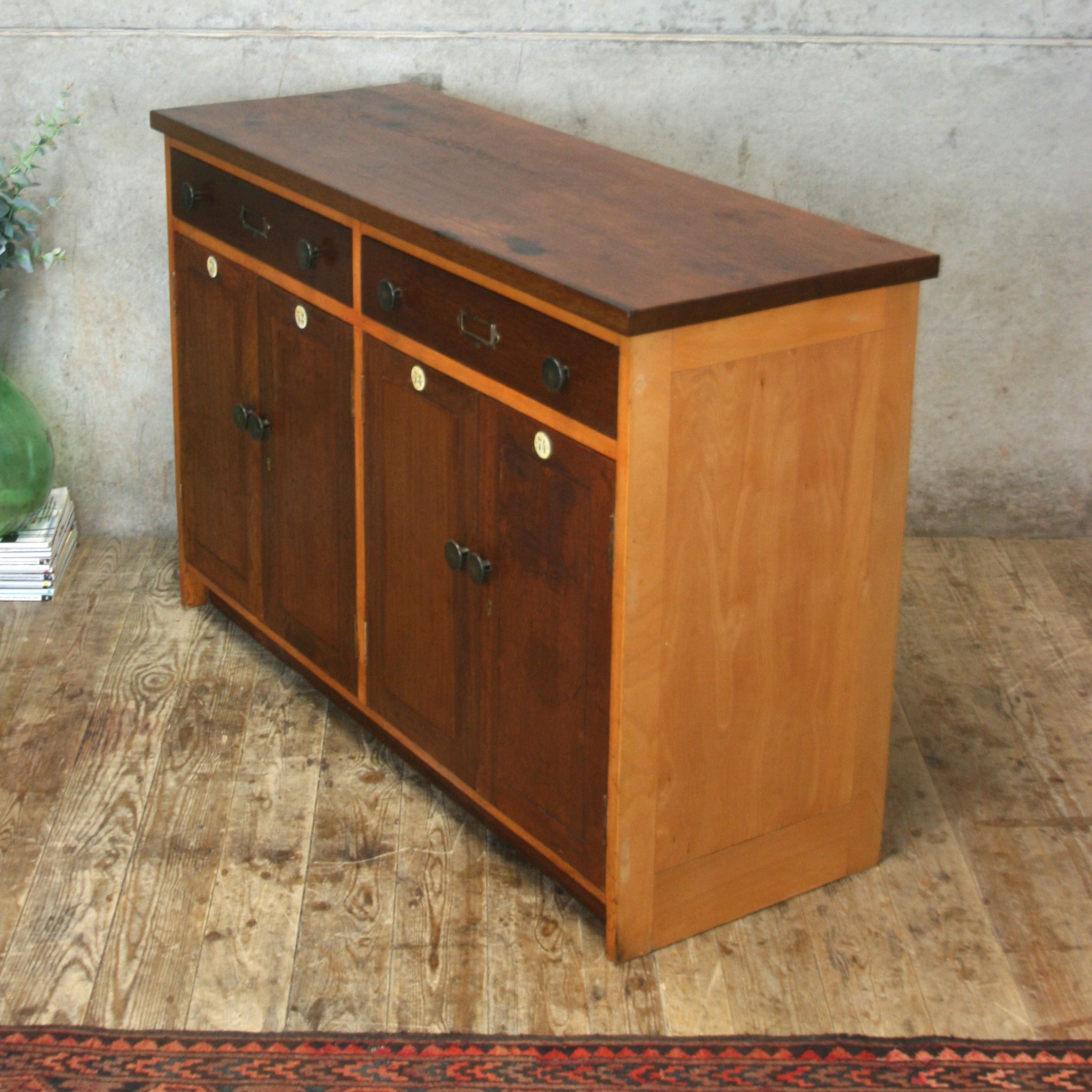 Vintage School Double Laboratory Cabinet / Sideboard - 1709h – Mustard ...