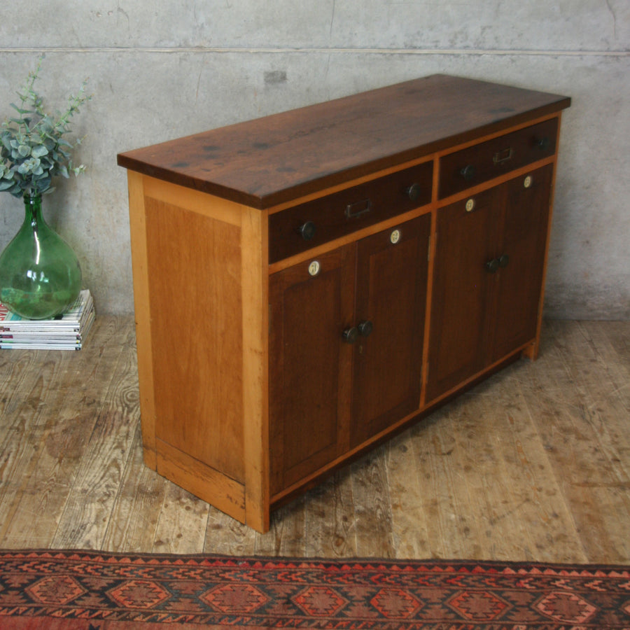 Vintage School Double Laboratory Cabinet / Sideboard - 1709h – Mustard ...