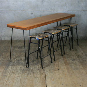 *NEW* Reclaimed Teak Breakfast/Bar Height Table with Hairpin Legs