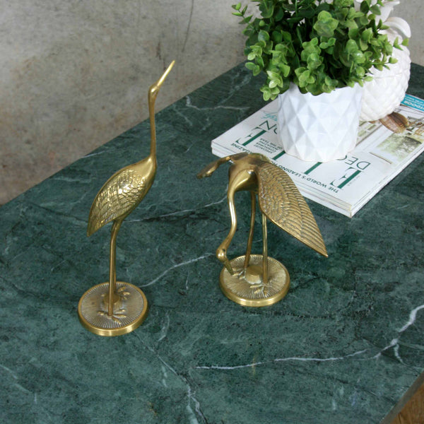 Vintage Brass Pair of Cranes