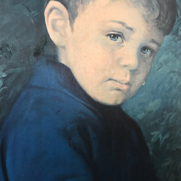 Mid Century 'Crying Boy' Framed Print