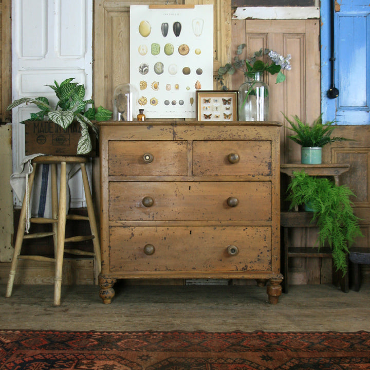vintage_rustic_antique_pine_country_chest_of_drawers