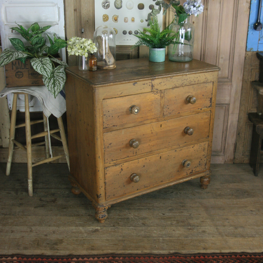 vintage_rustic_antique_pine_country_chest_of_drawers