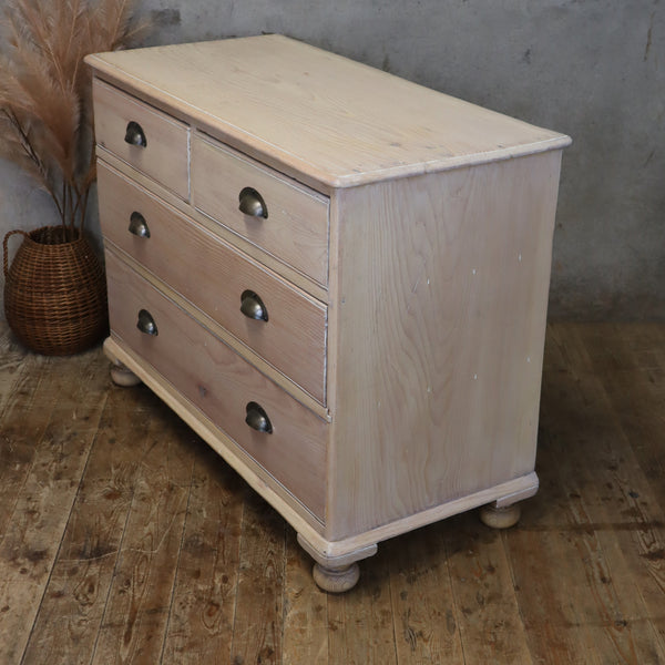 vintage_rustic_bleached_pine_chest_of_drawers