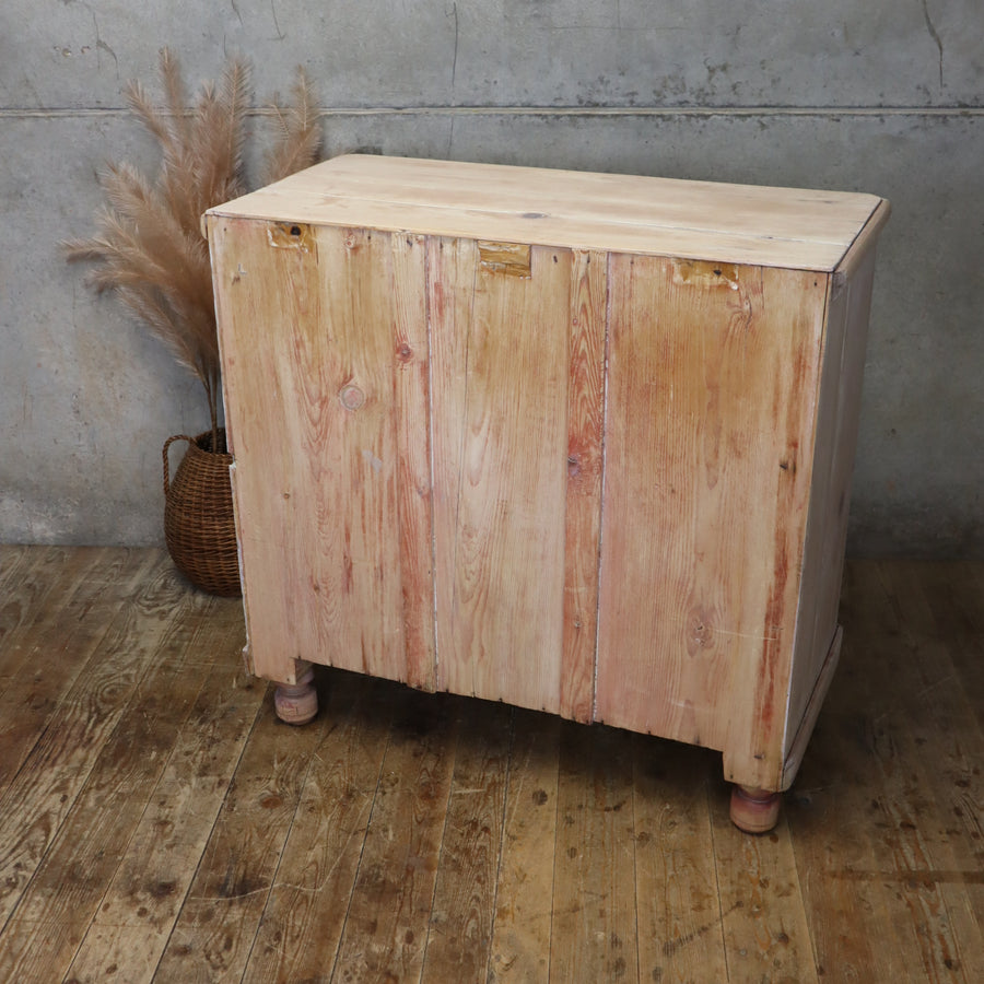 Victorian Rustic Bleached Pine Chest of Drawers - 0912d