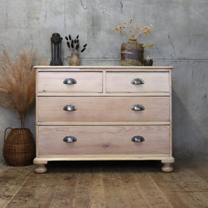 vintage_rustic_bleached_pine_chest_of_drawers