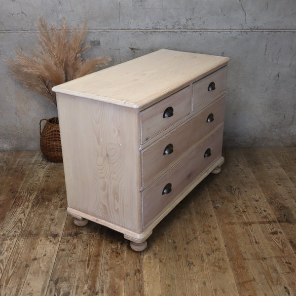 vintage_rustic_bleached_pine_chest_of_drawers