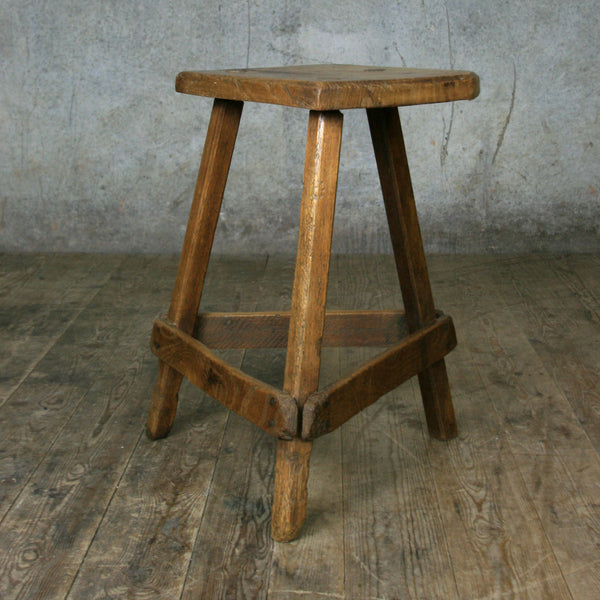 Rare Vintage Rustic Elm Industrial Silversmith / Engineers / Machinist / Draftsman Stool or Chair