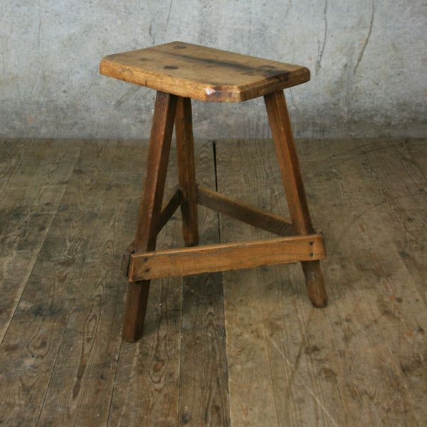 Rare Vintage Rustic Elm Industrial Silversmith / Engineers / Machinist / Draftsman Stool or Chair