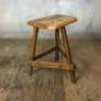 Rare Vintage Rustic Elm Industrial Silversmith / Engineers / Machinist / Draftsman Stool or Chair