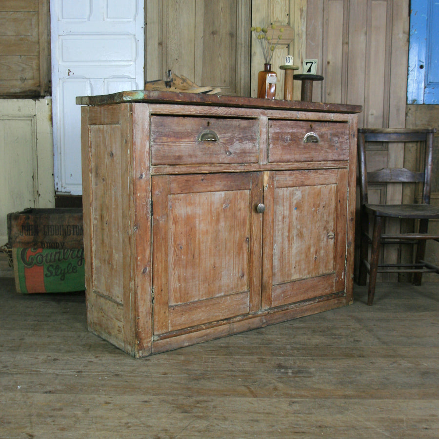 Vintage Rustic Pine Storage Cupboard
