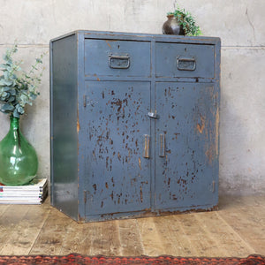 vintage_rustic_industrial_painted_pine_cupboard