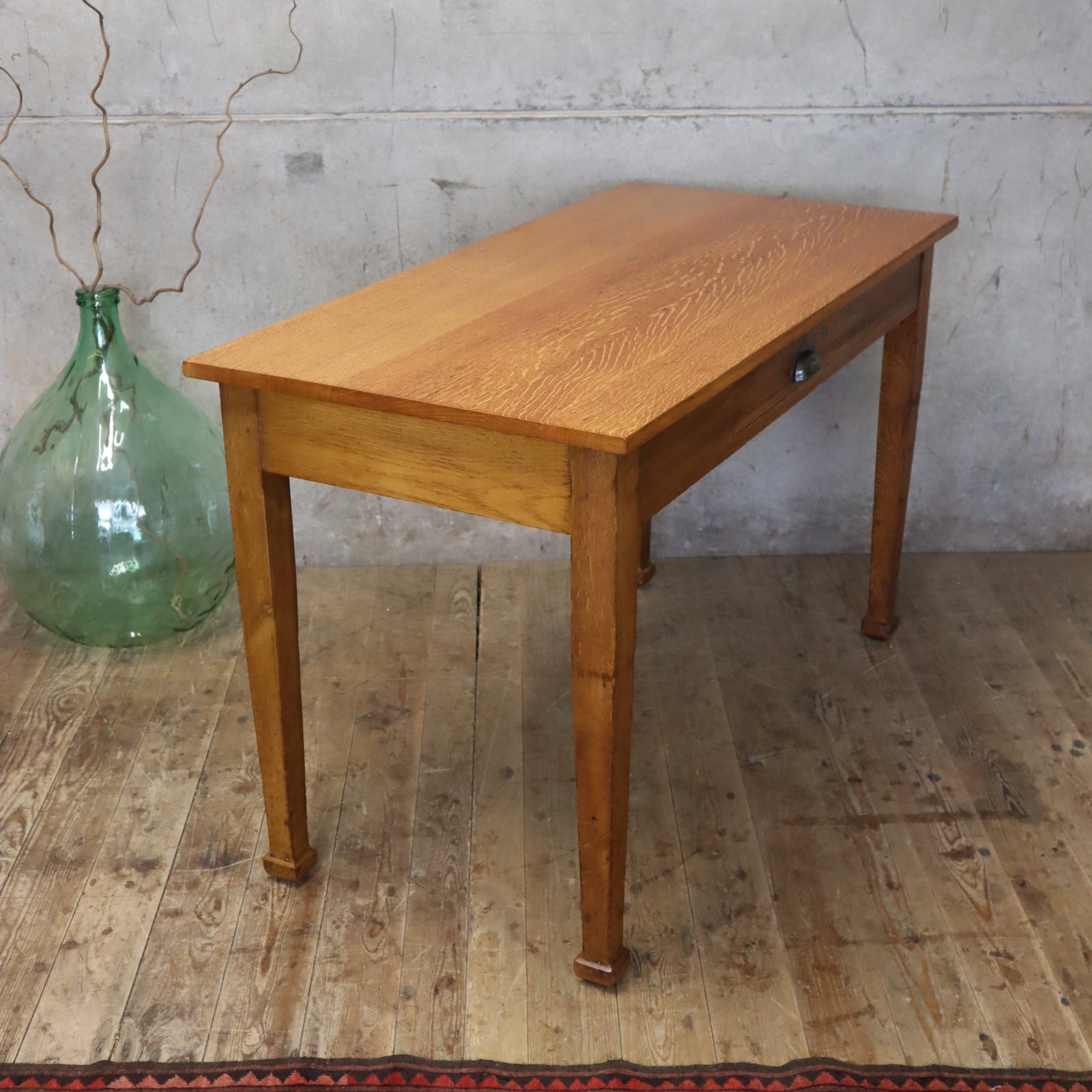 Vintage Rustic Oak Library Desk / Table - 0303c – Mustard Vintage