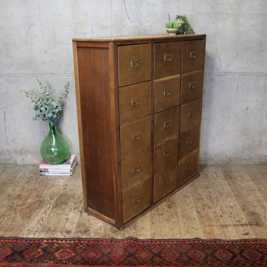 Vintage Oak Rustic Apothecary / Drawers  - 1003i