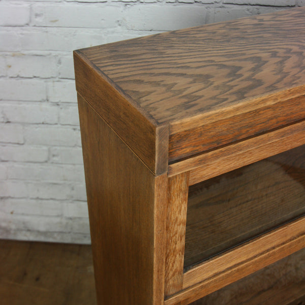 Vintage Oak Barristers Bookcase Display Cabinet