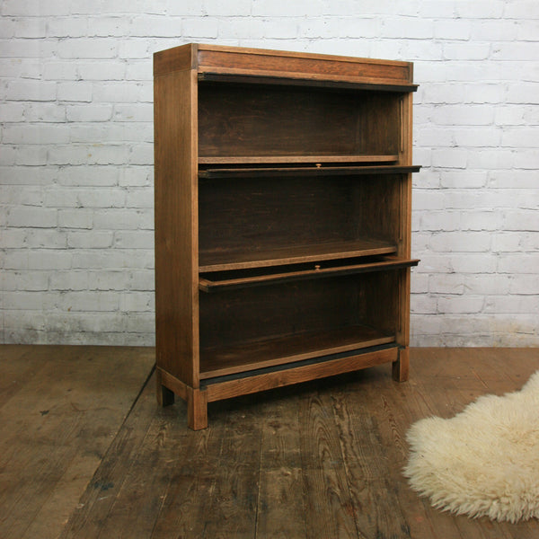 Vintage Oak Barristers Bookcase Display Cabinet