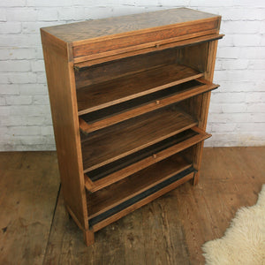 Vintage Oak Barristers Bookcase Display Cabinet