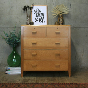 vintage_rustic_oak_chest_of_drawers