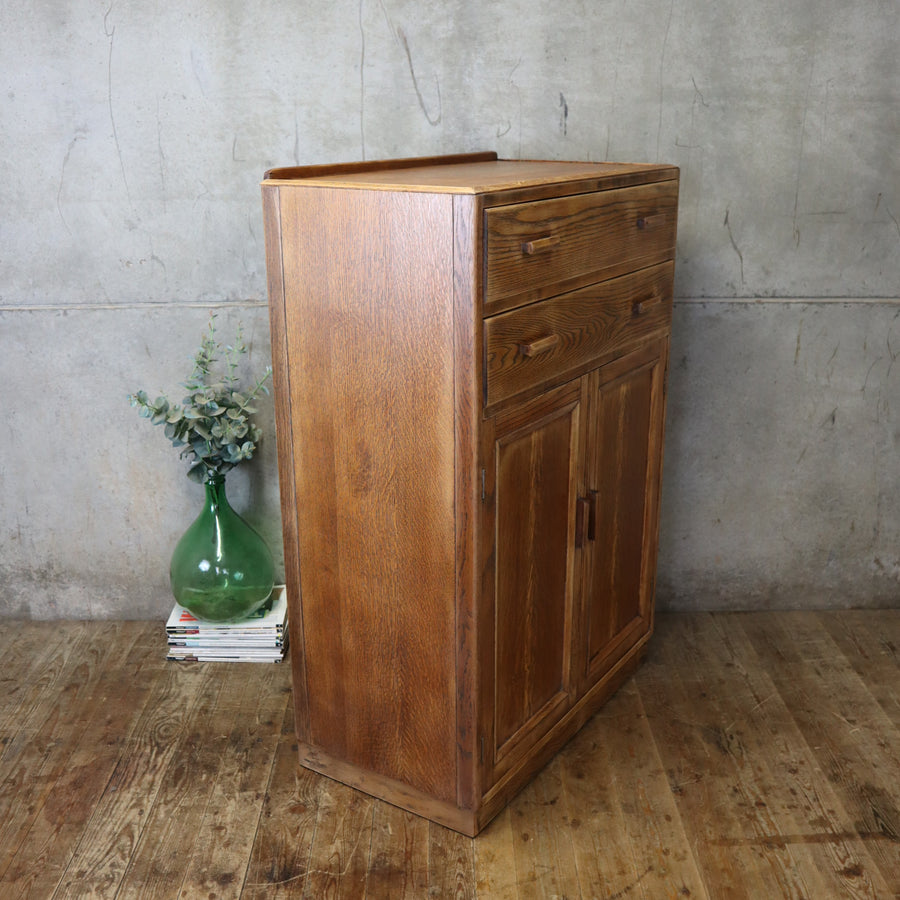 vintage_rustic_oak_cupboard_mid_century