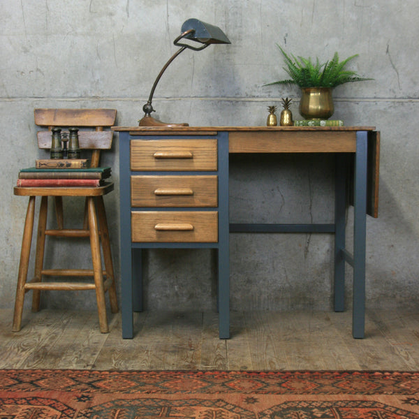 vintage_rustic_oak_f&b_painted_school_desk