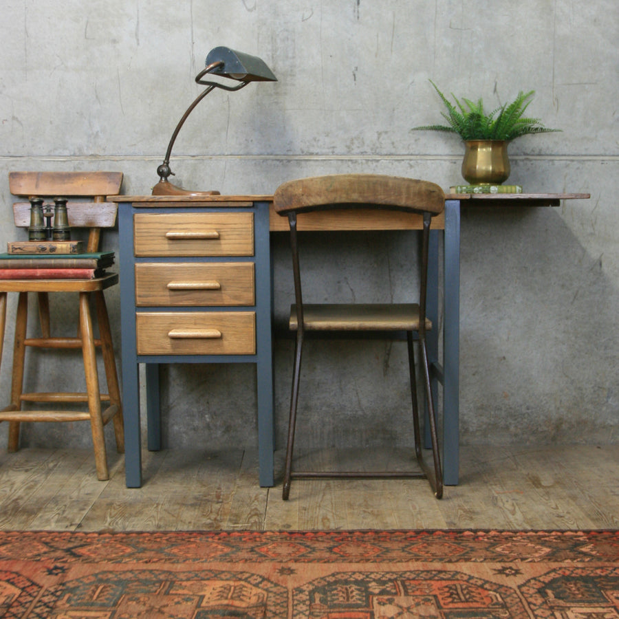 vintage_rustic_oak_f&b_painted_school_desk
