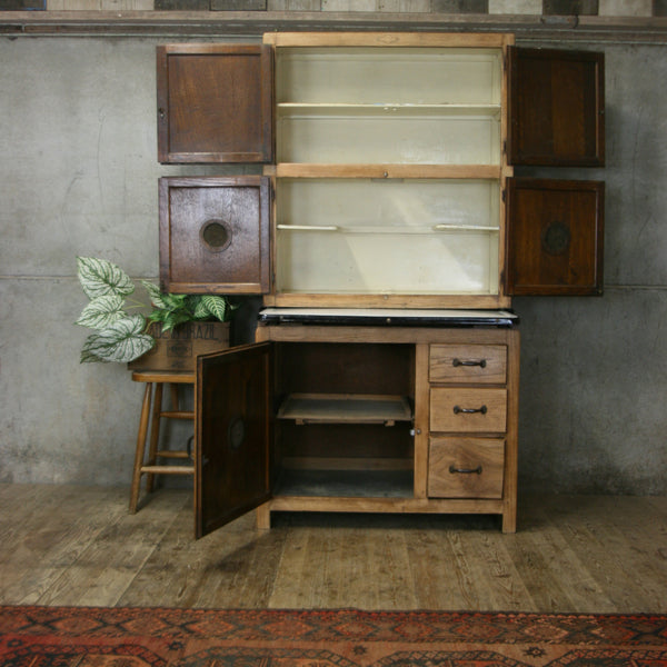 vintage_rustic_oak_hygena_kitchen_larder_pantry_hoosier_cabinet