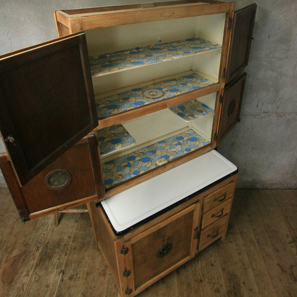 vintage_rustic_oak_hygena_kitchen_larder_pantry_hoosier_cabinet