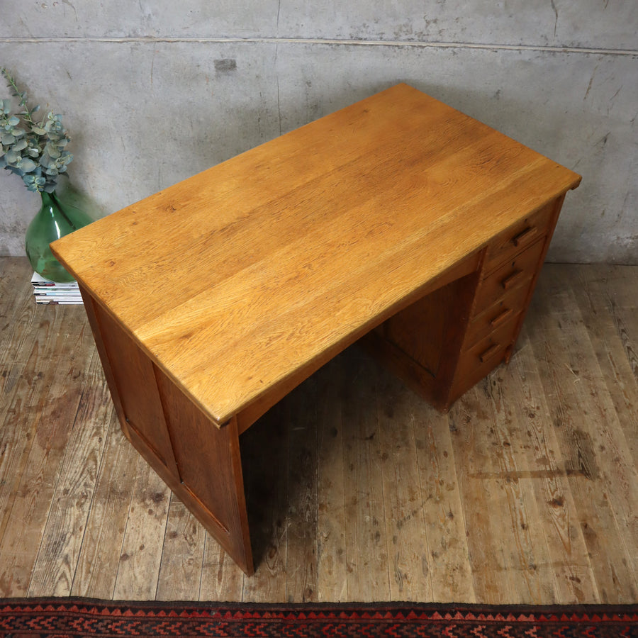 Vintage Rustic Oak Desk - 1308c