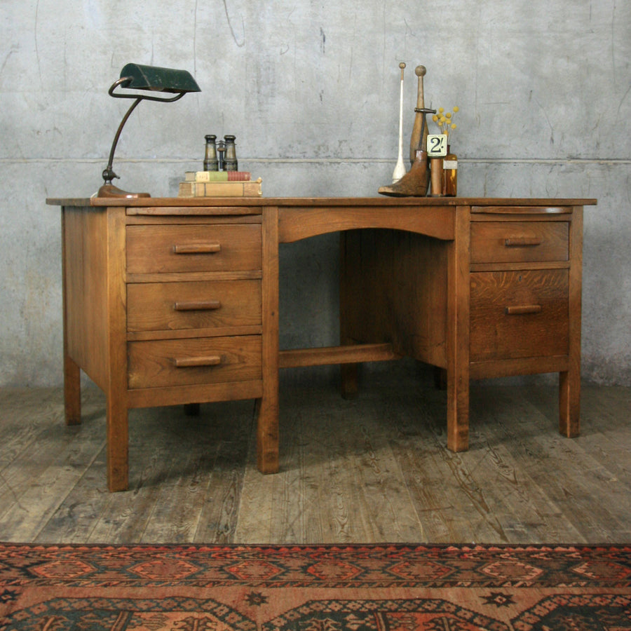 vintage_rustic_oak_pedestal_desk_school.4