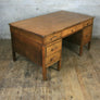 Large Vintage Oak School Teachers Desk