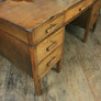 Large Vintage Oak School Teachers Desk