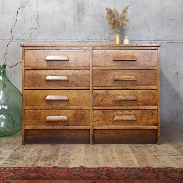 vintage_rustic_oak_school_drawers_mid_century