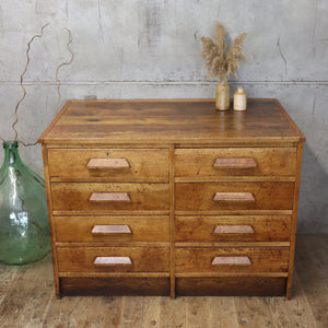 vintage_rustic_oak_school_drawers_mid_century