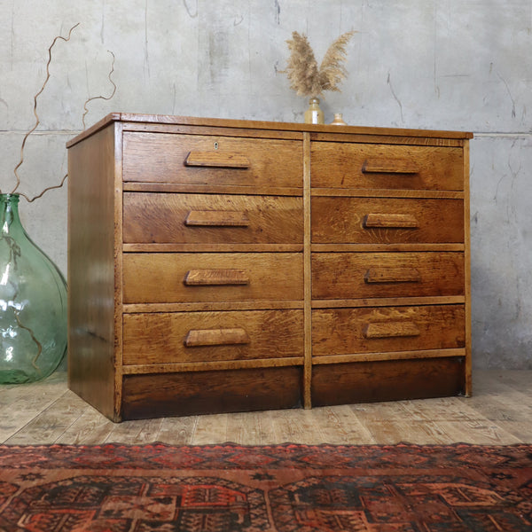 vintage_rustic_oak_school_drawers_mid_century