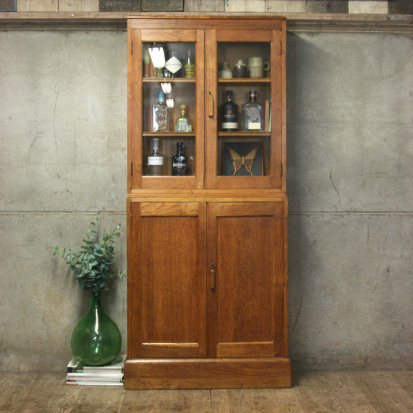 vintage_rustic_oak_school_kitchen_cupboard_cabinet