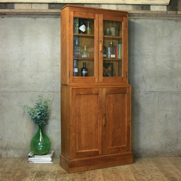 vintage_rustic_oak_school_kitchen_cupboard_cabinet