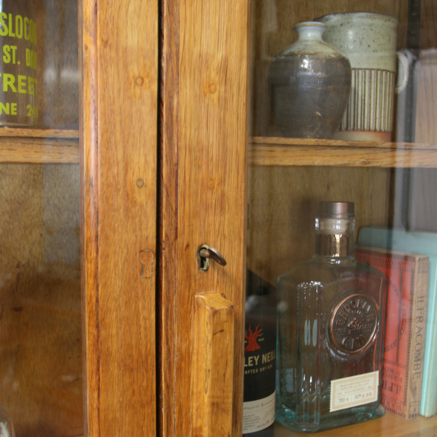 vintage_rustic_oak_school_kitchen_cupboard_cabinet