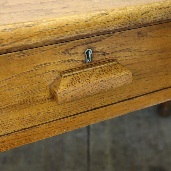 Vintage Rustic Oak Library School Desk - 1504e
