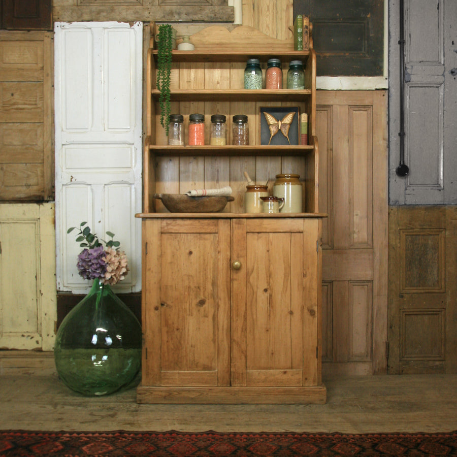 vintage_rustic_pine_waterfall_dresser_kitchen_cupboard