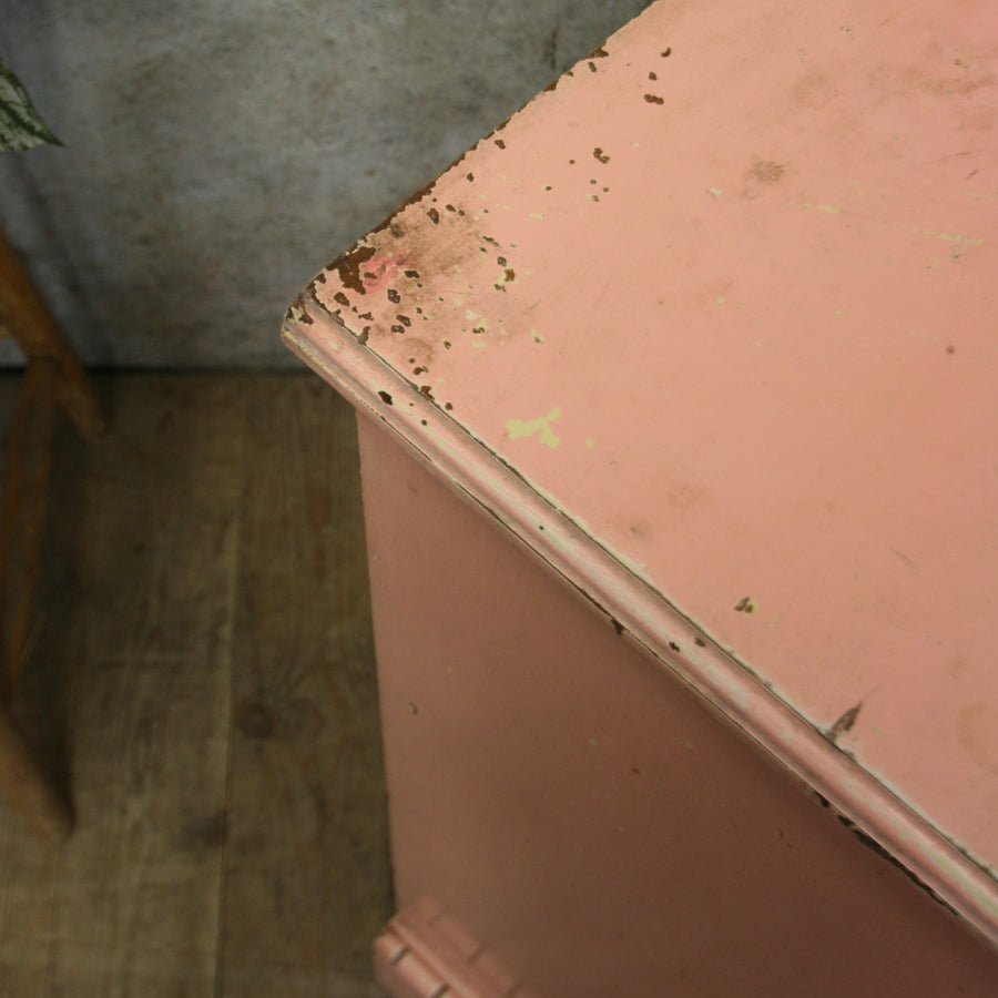 Small Rustic Pink Painted Storage Cupboard #0712