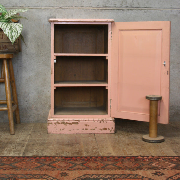 Small Rustic Pink Painted Storage Cupboard #0712