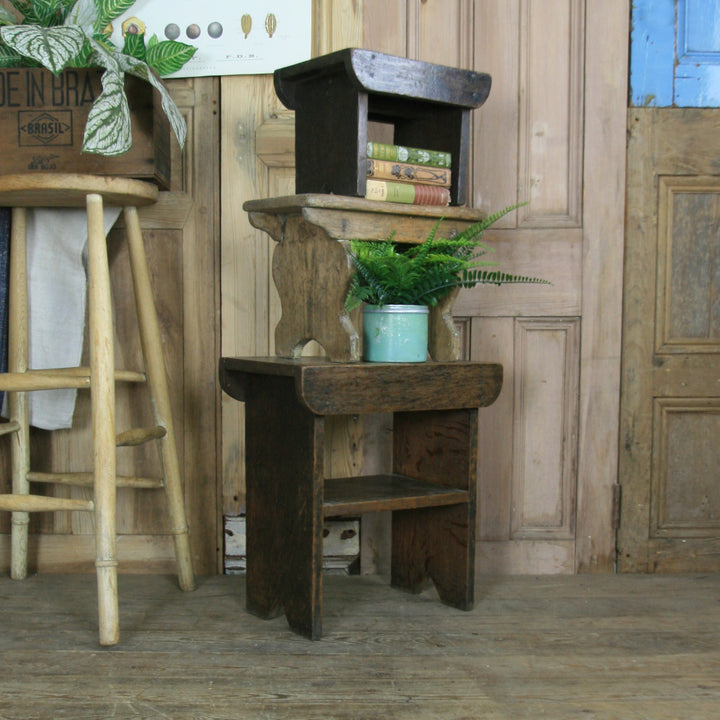 vintage_rustic_primitive_foot_milking_stools_folk_farm