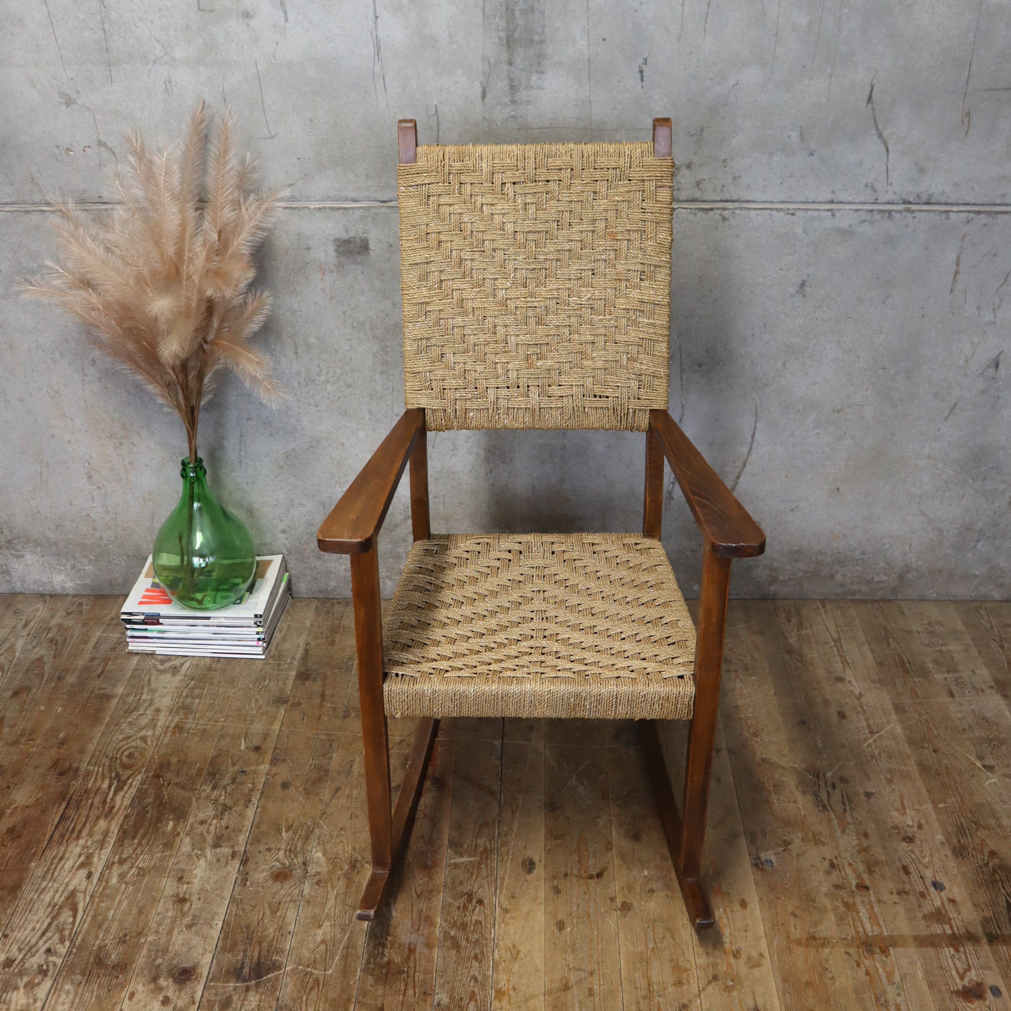 Mustard Rocking Chair Vintage Rustic Coil Rocking Chair – 1911e – Mustard Vintage