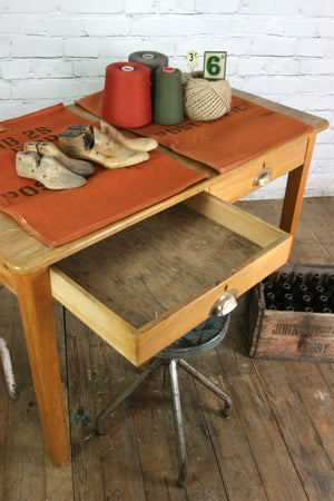 Vintage Industrial School Desk Table Shop Display