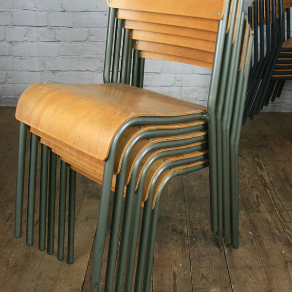 Vintage Tubular Steel JUNIOR height School Stacking Chairs - GREY x 1 (30 available)